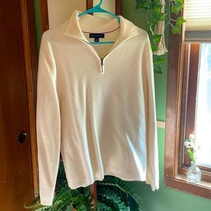 Banana Republic White V-neck Sweater